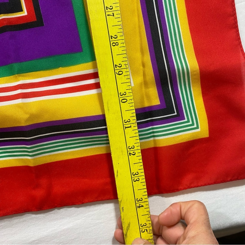 Multi color scarf hankerchief Feminine orange red white blue green yellow scarf - Picture 4 of 7